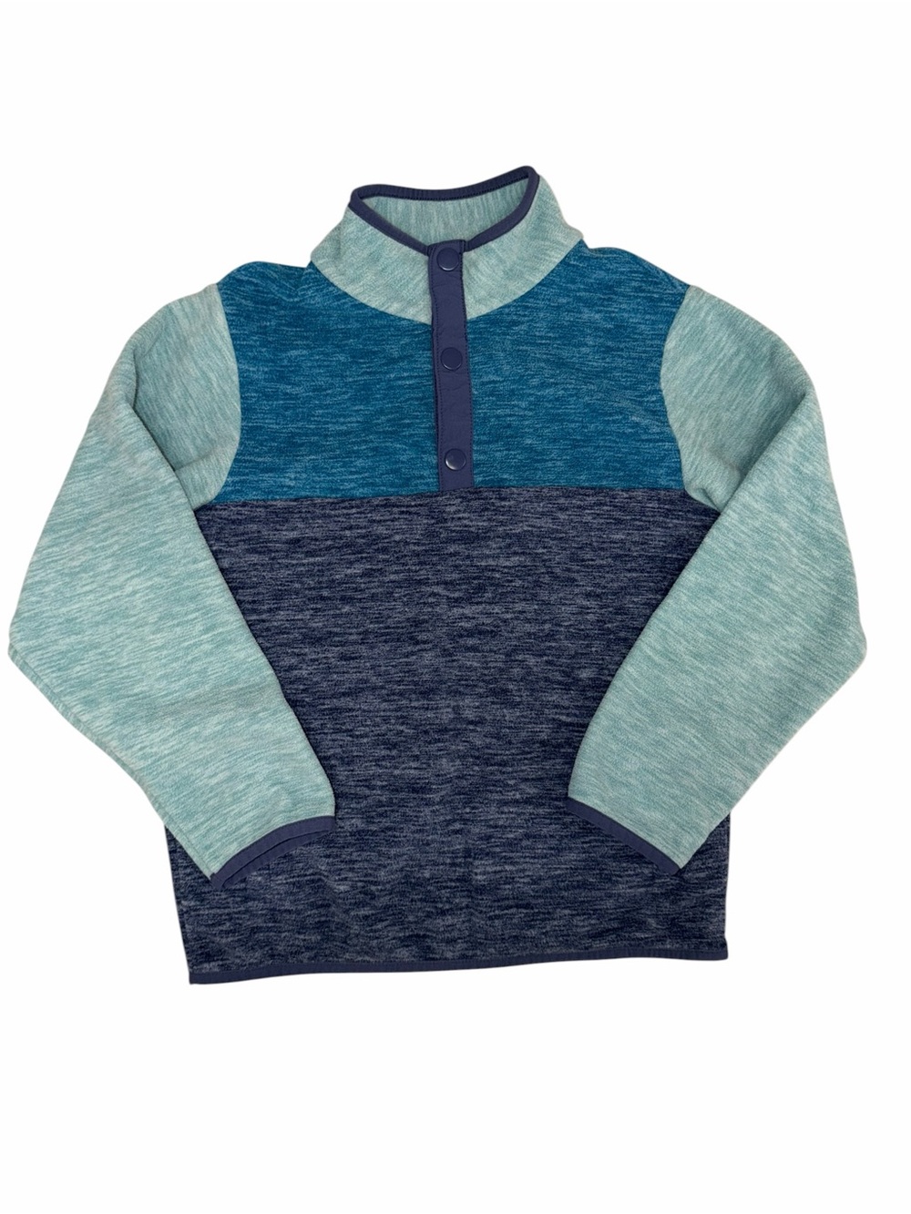 Hanna Andersson Colorblock Pullover Hoodie - Teal, Navy & Light Blue